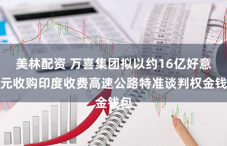 美林配资 万喜集团拟以约16亿好意思元收购印度收费高速公路特准谈判权金钱包