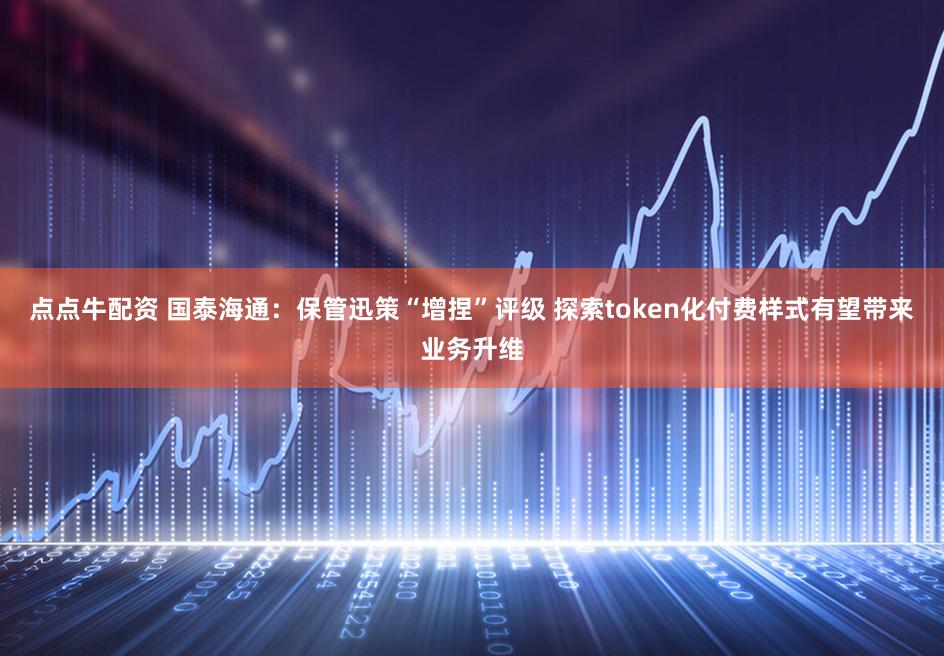 点点牛配资 国泰海通：保管迅策“增捏”评级 探索token化付费样式有望带来业务升维