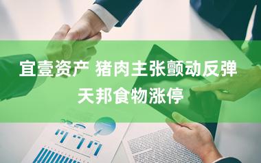 宜壹资产 猪肉主张颤动反弹 天邦食物涨停